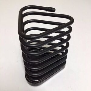 Vintage Black Spring Pencil Cup Holder Coil Spiral Metal Iron Office Desk Caddy